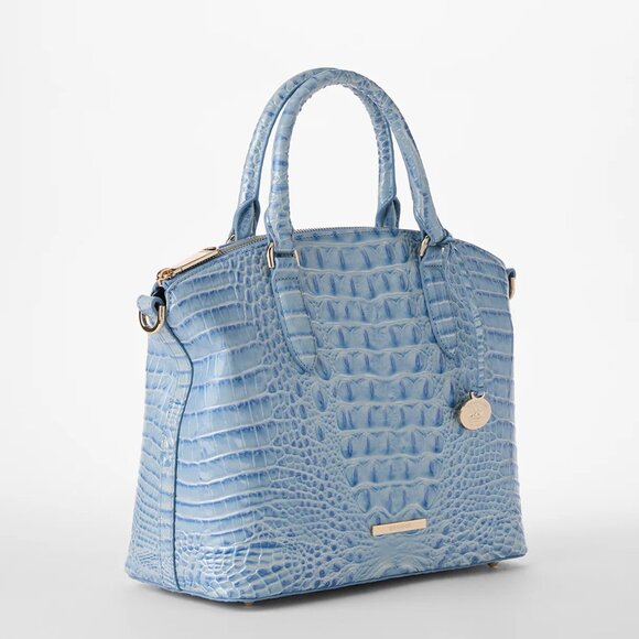 ✅ Brahmin DUXBURY Heavenly Blue Melbourne Leather Satchel ✨NWT, COA, DUST BAG - Picture 4 of 17